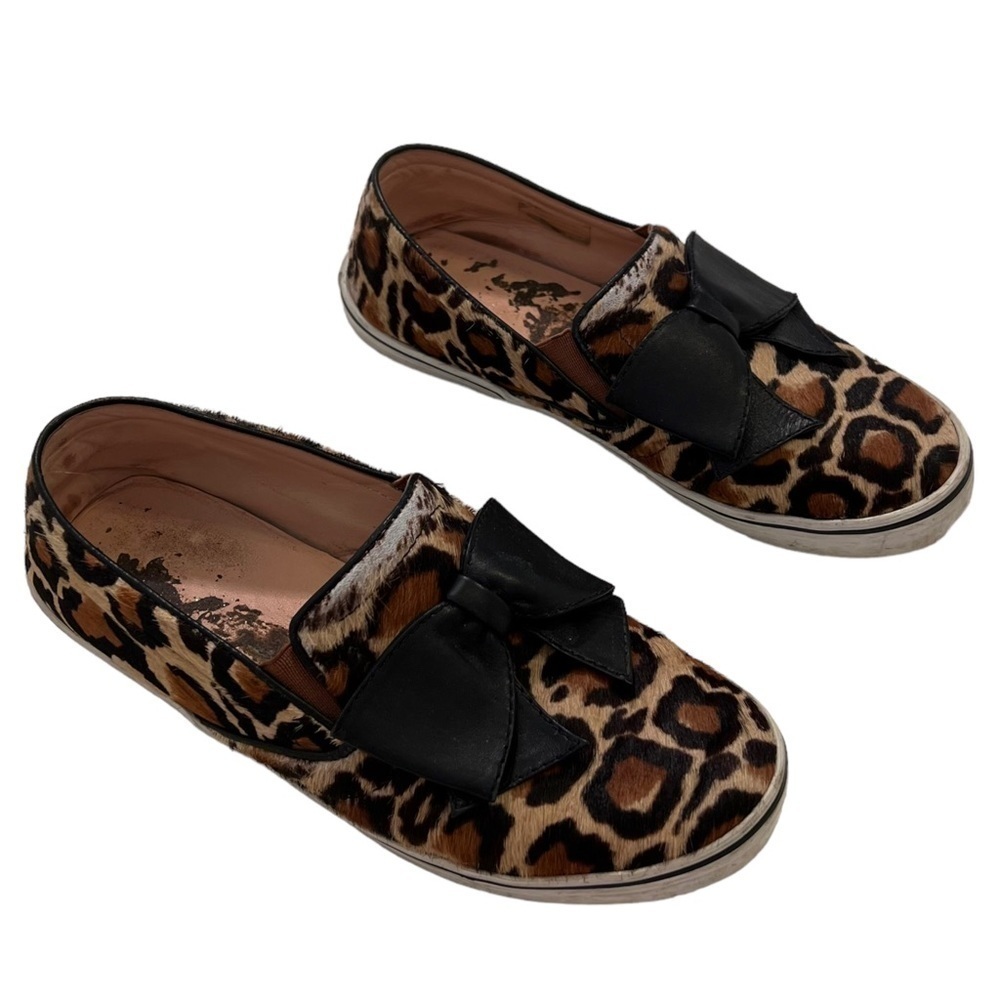 Kate Spade NY Women's Size 6.5 Delise Leopard Print Slip On Sneakers Calf Hair